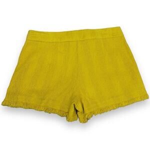 Trina Turk - Bright Yellow Tweed Cut Off Mini Shorts